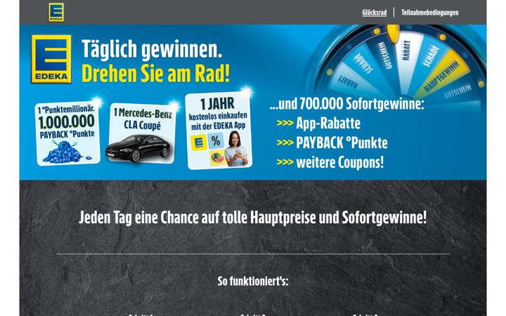 Screenshot of edeka-sw-gluecksrad.de