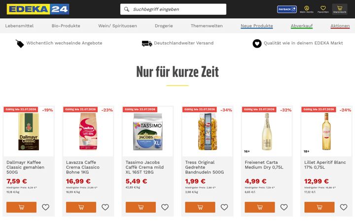 Screenshot stránky edeka24.de
