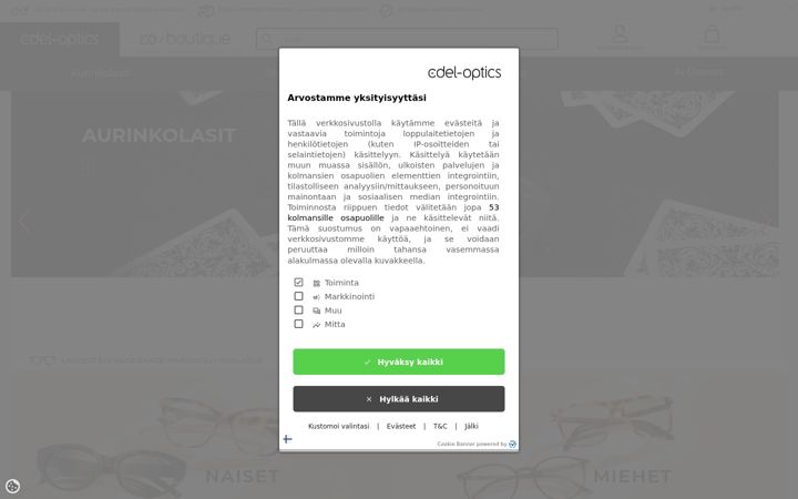 Screenshot of edel-optics.fi