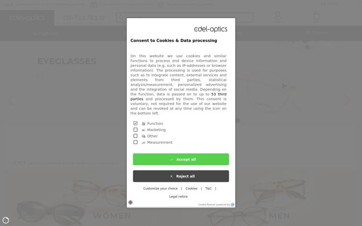 Skærmbillede af edel-optics.ie