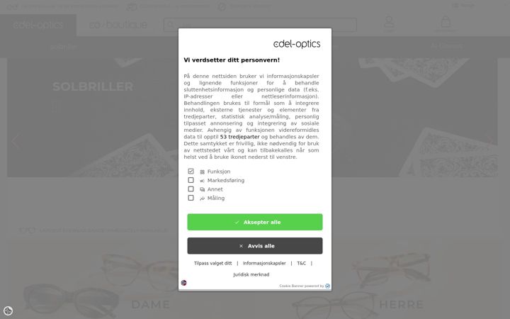 Captura de pantalla de edel-optics.no