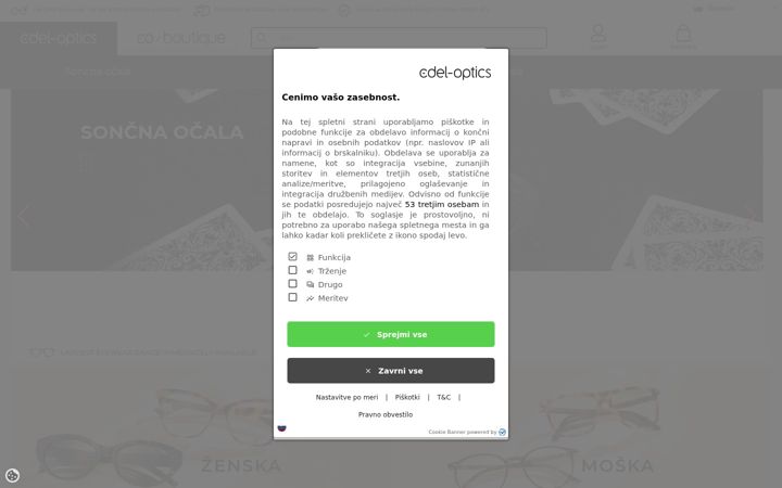 Snímek obrazovky edel-optics.si