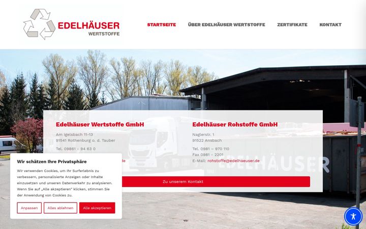 Screenshot of edelhaeuser.de