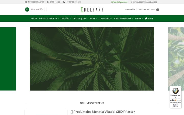 Zrzut ekranu edelhanf.de