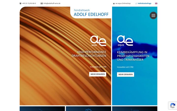 Zrzut ekranu edelhoff-wire.de
