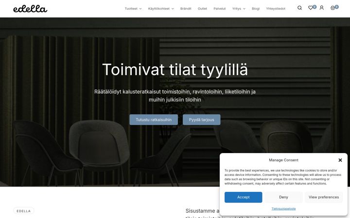 Screenshot of edella.fi