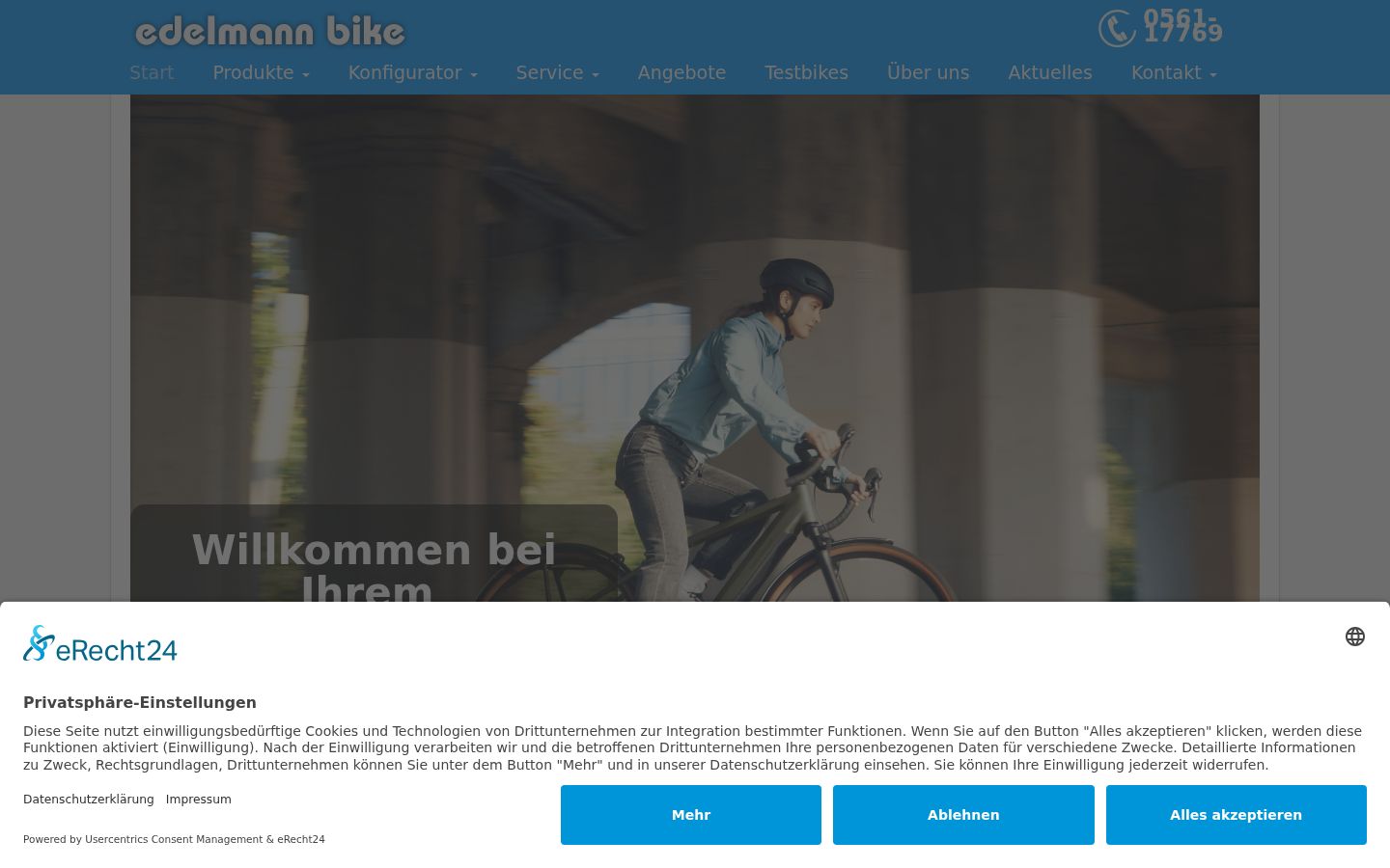 Screenshot del banner di consenso mostrato prima di qualsiasi interazione