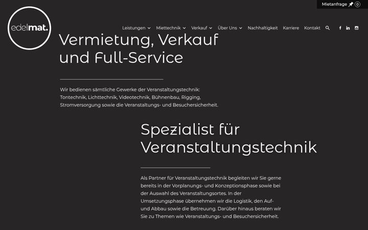 Screenshot stránky edelmat.de