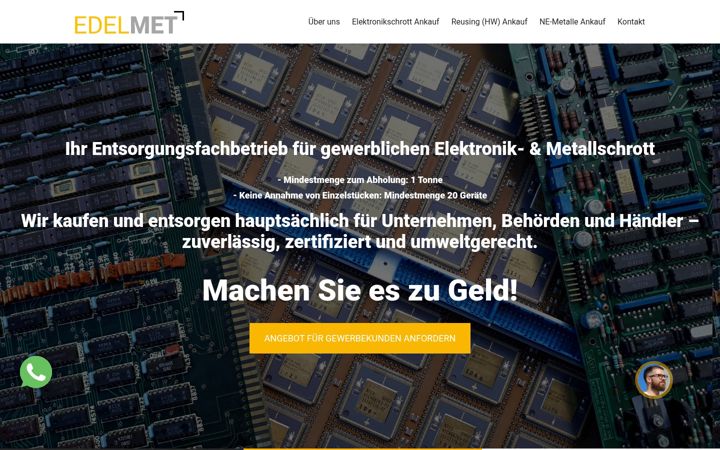 Screenshot stránky edelmet.de