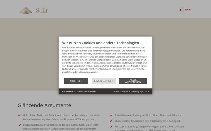 Screenshot stránky edelmetall-ansparen.de