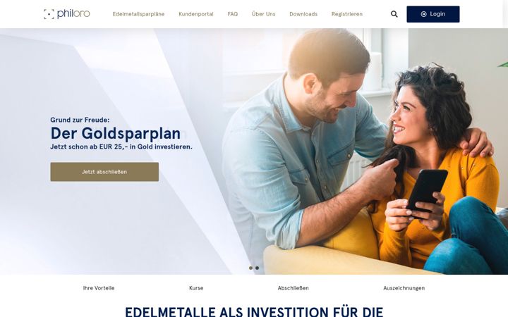 Screenshot stránky edelmetallsparer.de