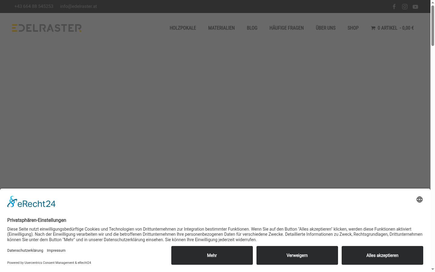 Captura de ecrã do banner de consentimento apresentado antes de qualquer interação