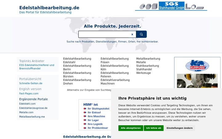 Snimka zaslona za edelstahlbearbeitung.de