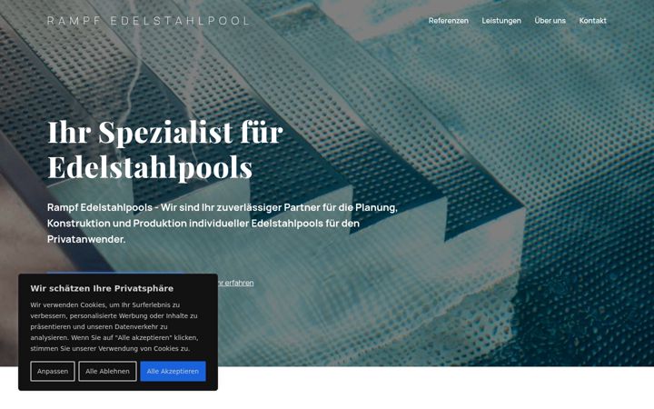 Snimka zaslona za edelstahlpool-rampf.de