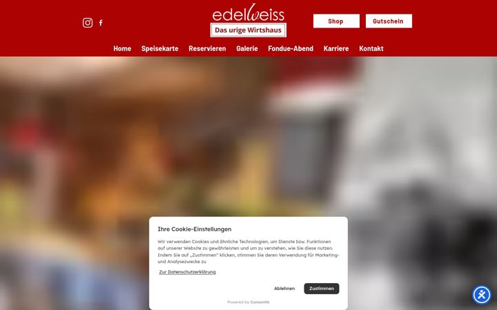 Snimka zaslona za edelweiss-alpenrestaurant.de