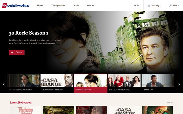 Screenshot of edelweiss-inflightentertainment.com