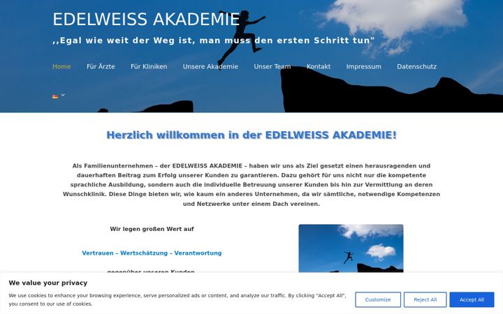 Screenshot of edelweissakademie.com