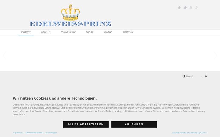 Skjámynd af edelweissprinz.de