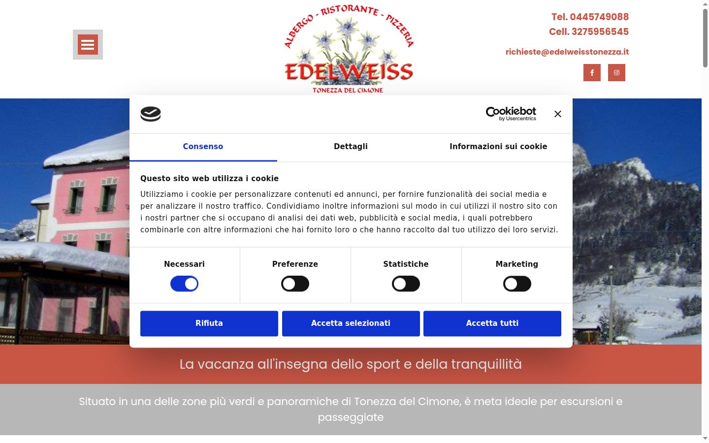 Screenshot of the consent banner shown before any interaction