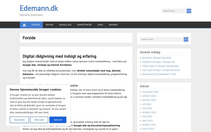 Screenshot of edemann.dk