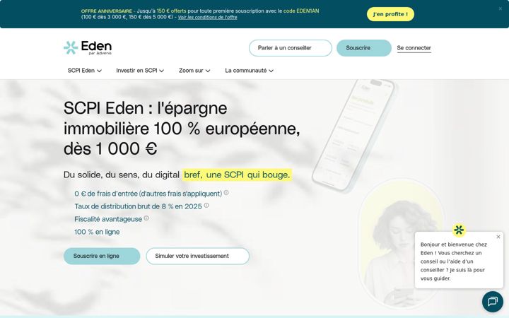 Screenshot of eden-investissement.com