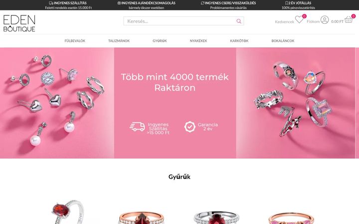 Skjermbilde av edenboutique.hu