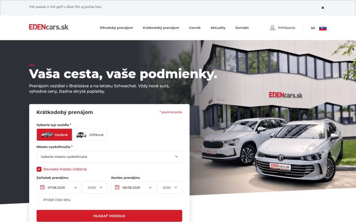 Screenshot of edencars.sk