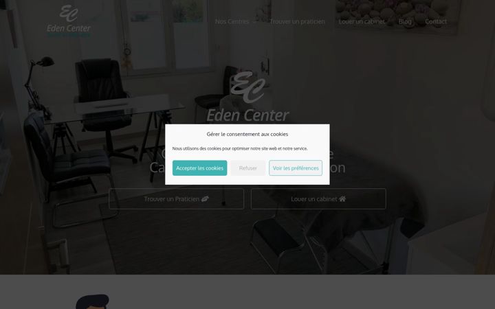 Snimka zaslona za edencenter.fr