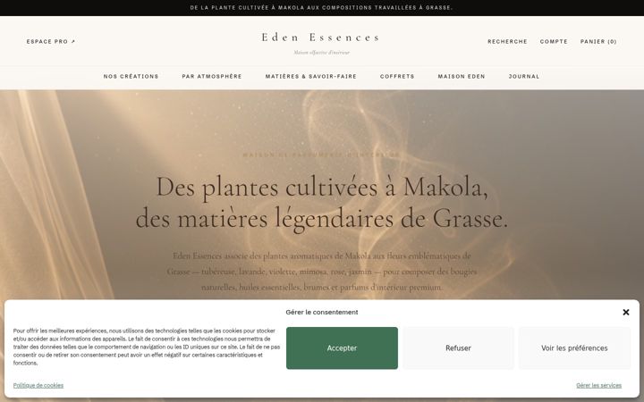 Screenshot of edenessences.com