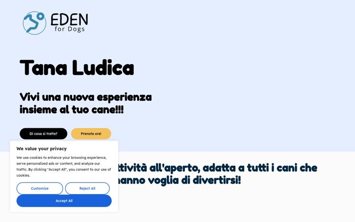 Screenshot of edenfordogs.it