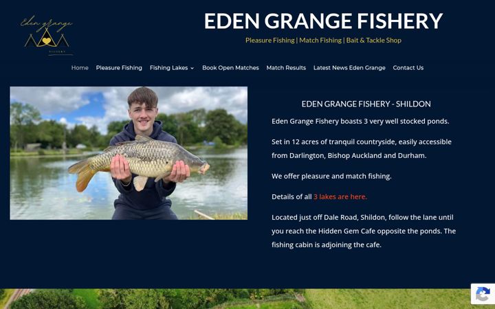 Screenshot of edengrangefishery.co.uk