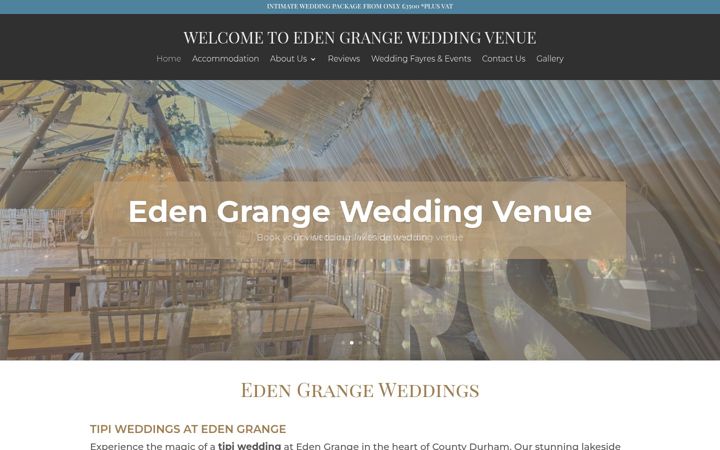 Screenshot of edengrangeweddings.co.uk