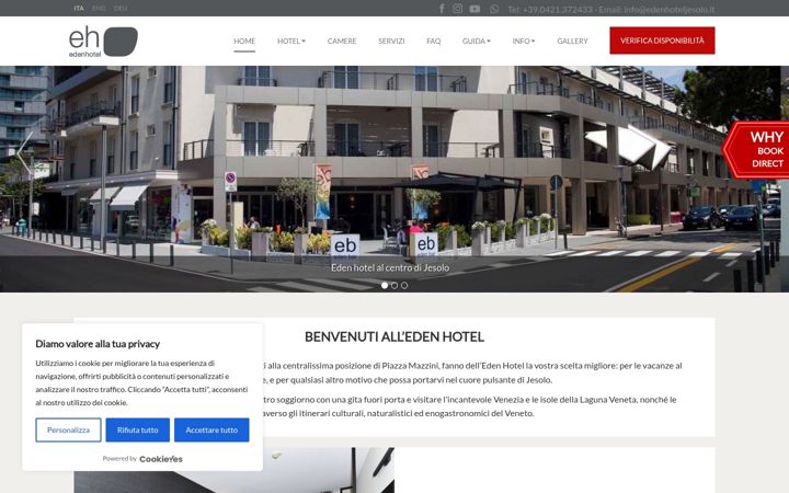 Snímek obrazovky edenhoteljesolo.it