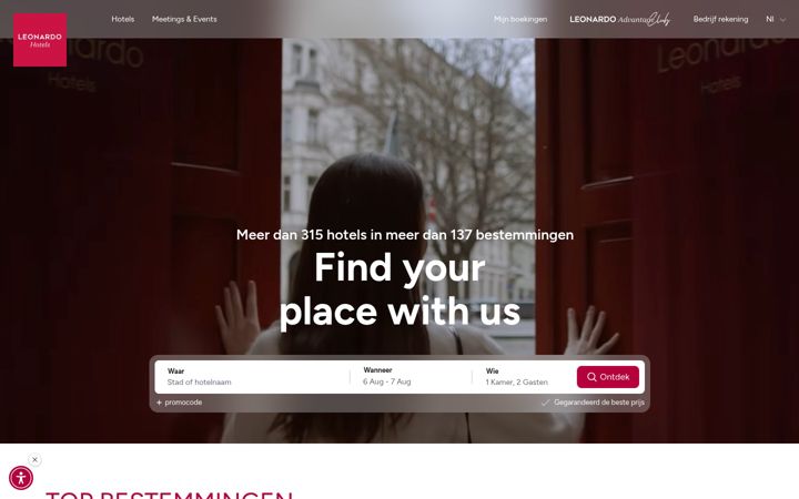 Screenshot of edenhotels.nl