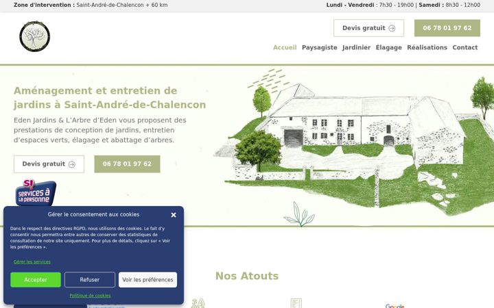 Screenshot of edenjardins.fr