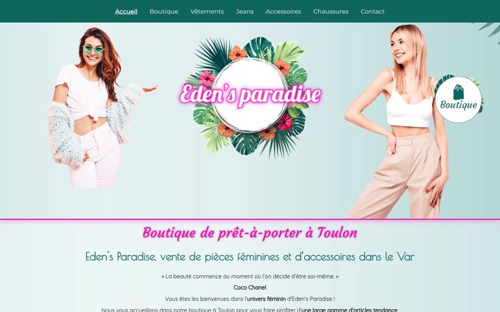 Screenshot of edenparadise.fr