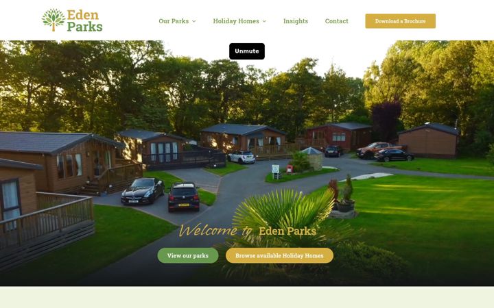 Skärmbild av edenparks.co.uk
