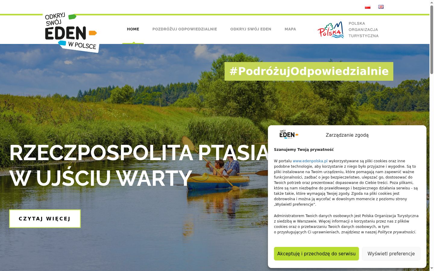 Zrzut ekranu banera zgody wyświetlanego przed jakąkolwiek interakcją