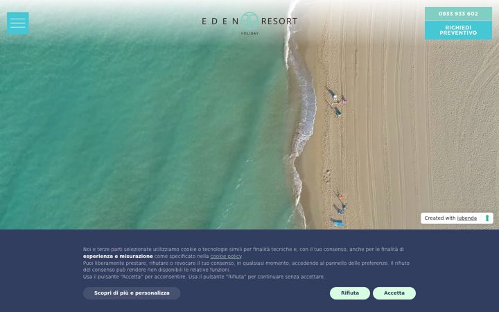 Screenshot of edenresortcountry.it