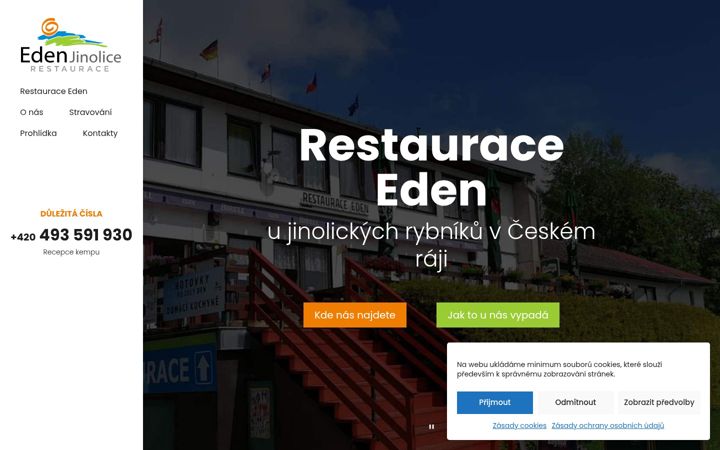 Posnetek zaslona edenrestaurace.cz