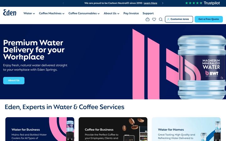 Screenshot di edensprings.co.uk