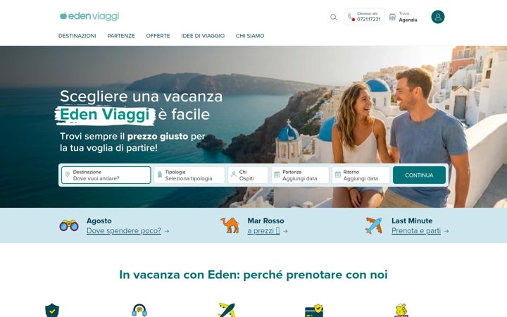 Screenshot of edenviaggi.it