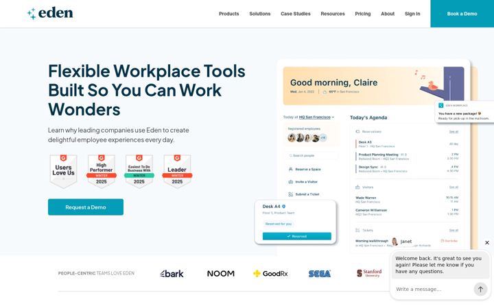 Screenshot of edenworkplace.com
