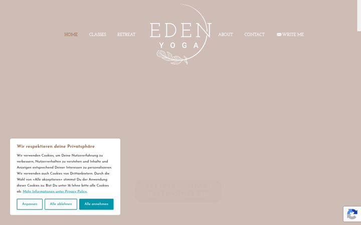 Captură de ecran a edenyoga.ch