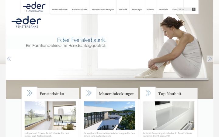 Screenshot stránky eder-fensterbank.at