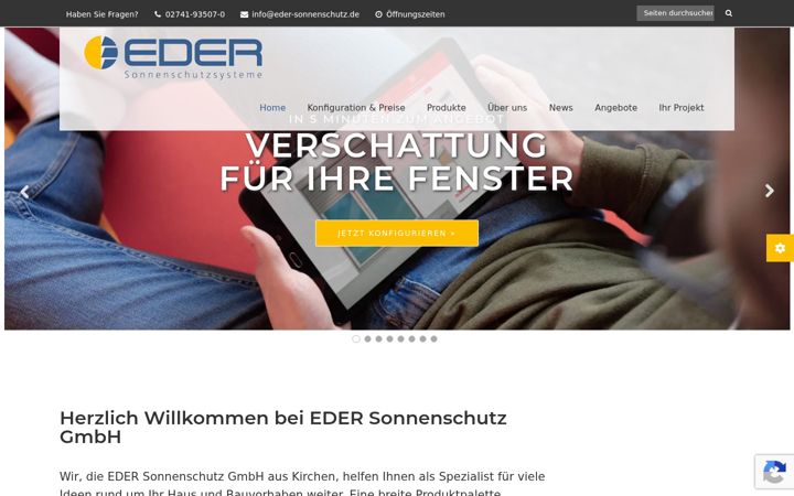 Screenshot of eder-sonnenschutz.de