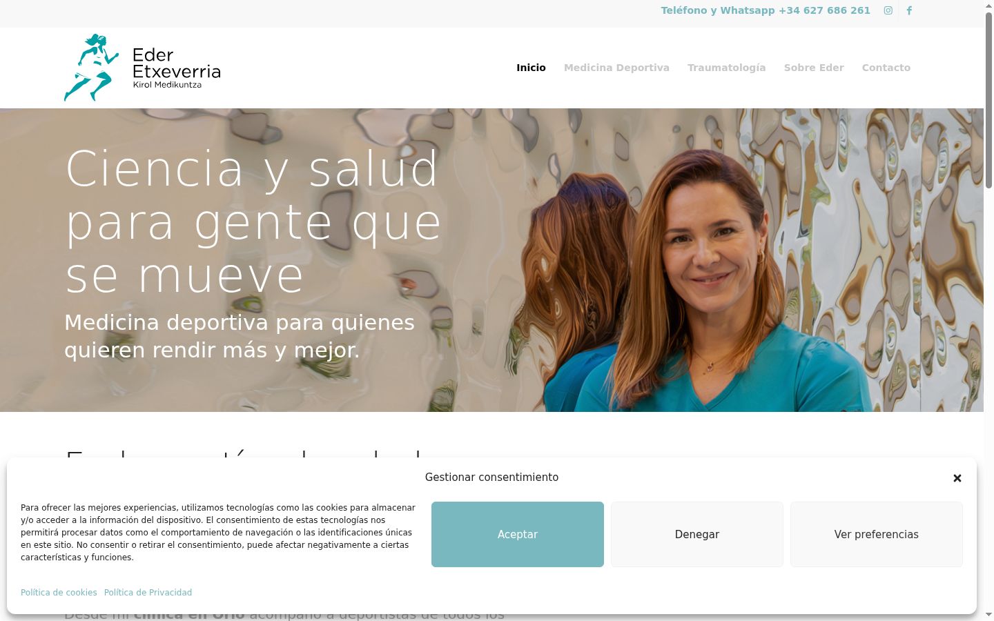 Screenshot of the consent banner shown before any interaction