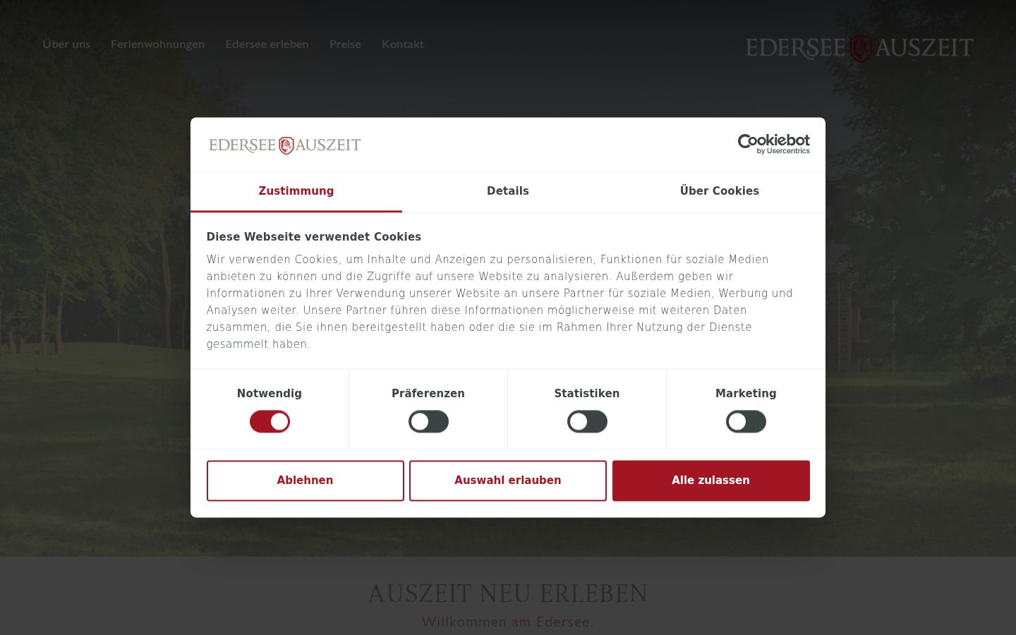 Screenshot tal-banner tal-kunsens muri qabel kwalunkwe interazzjoni