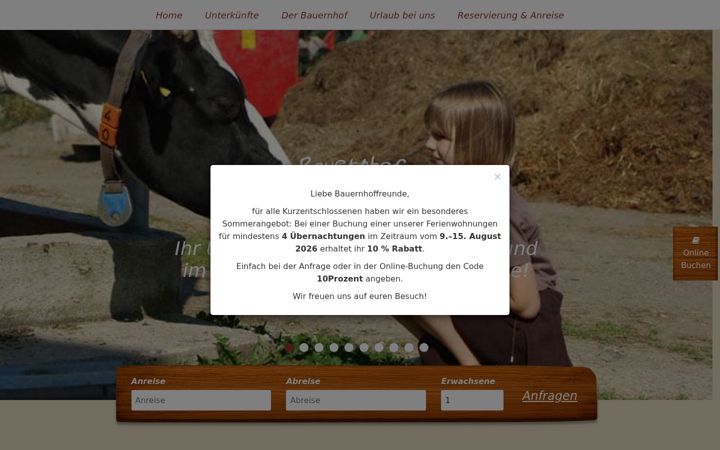 Екранна снимка на edersee-bauernhof.de