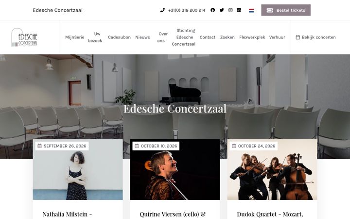 Screenshot of edescheconcertzaal.nl